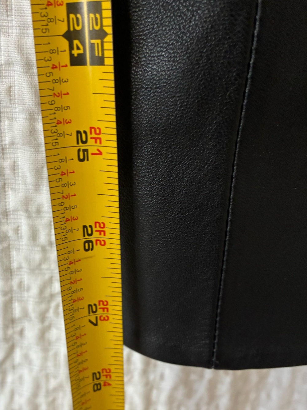 VTG Black Italian Leather Pants with Floral Brocade Side Panels - Picture 5 of 10